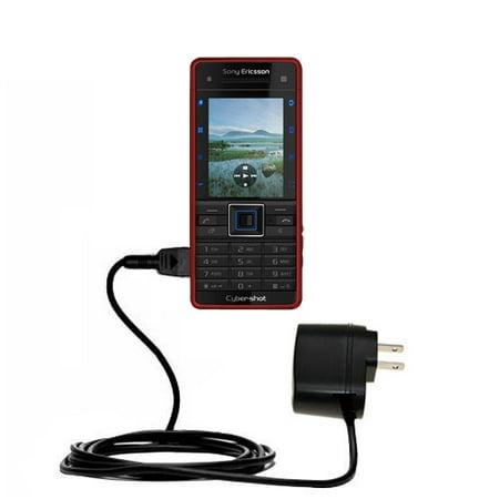 Hollywood Thread Gomadic Intelligent Compact AC Home Wall Charger suitable for the Sony Ericsson C902 - High output power with a convenient, foldable plug design - Use