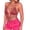 Red, variant on Miqool Women's Glitter Rhinestone Sequin Halter Tops Backless Sleeveless V Neck Asymmetrical Dance Bikini Bra Top Festival Rave Party Crop Tops