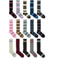 thumbnail image 4 of 6 Pairs Alexa Rose Woman Knee High Striped Solid Design Dress Casual Socks- Assorted Colors, 4 of 7