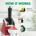 thumbnail image 6 of Yonanas Deluxe Red Non-Dairy Frozen Fruit Soft Serve Dessert Maker, Includes 75 Recipes, 200 Watts, 6 of 10