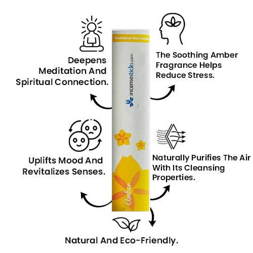 Amber Incense 8" 10 Sticks Pack: 10 Packs