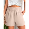 thumbnail image 6 of HKYNLAG Shorts for Women Dressy Casual Elastic High Waisted Ruffle Comfy Lightweight Summer Shorts for Beach Vacation Khaki M, 6 of 6