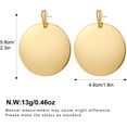 thumbnail image 6 of Big Disc Drop Earrings Gold Dangle Earrings Round Hammered Earrings Women, 6 of 9