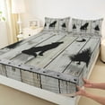 thumbnail image 3 of Manfei Wild Wolves Bed Sheets,Rustic Farmhouse Cabin King Sheets,Black Gray Sheet Set For Boys Kids,Super Cozy Room Decor,4 Pieces, 3 of 7