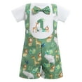 thumbnail image 3 of FYMNSI Toddler Boys Clothes Animal Print Romper Suspenders Shorts Set Baby Boy 2 Piece Outfit 12-18 Months, 3 of 7