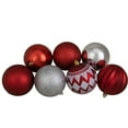 thumbnail image 3 of Northlight Shatterproof 3-Finish Christmas Ball and Finial Ornaments - Red and Silver - 75ct, 3 of 5