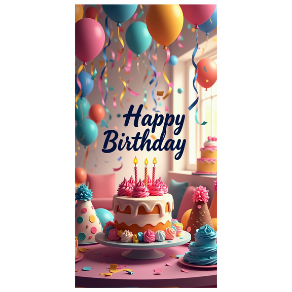 LUUFILx Happy Birthday Celebration Banner Cake Backdrop Decorations Party Background Balloon Display Home Decor Event Photoshoot Dessert Table Decor