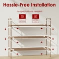 thumbnail image 3 of Sakugi 3-Tier Shoe Rack, Sturdy Shoe Organizer, Shoe Shelf Holds up to 16 Pairs of Shoes, Assembled Length, 28 in, Brown, 3 of 5