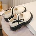 thumbnail image 2 of JAJAHO Girls Dress Shoes Bow Pu Leather School Uniform Shoes Lug Sole Hook And Loop Wedding Party Footwear For Toddlers Kids 18M-8Y, 2 of 9