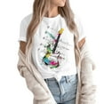 thumbnail image 4 of NAMTYQX T Shirts for Women Baggy Short Sleeve Oversize Mit Muster Print Light Basic Cool Scoop Neck Blouses for Women White Size XL, 4 of 5