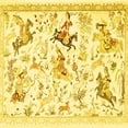 thumbnail image 1 of Ahgly Company Machine Washable Indoor Square Animal Yellow Traditional Area Rugs, 7' Square, 1 of 4