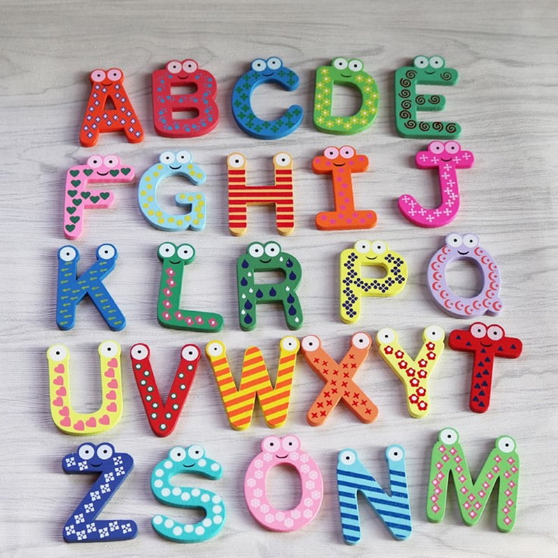 Best New Wooden Alphabet Fridge Magnet Educational Study Toy For Children Kids 