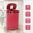 thumbnail image 7 of YRLLENSDAN Garbage Can 13 Gallon 50 Liter Kitchen Trash Can for Bathroom Bedroom Home Office Automatic Touch Free High-Capacity with Lid Brushed Stainless Steel Waste Bin, Red, 7 of 7
