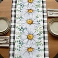 thumbnail image 5 of Table Runners 72 Inches Long Dress Scarves, Daisy Farmhouse Kitchen Table Runner, Coffee Tablerunners, Spring Floral Black Plaid Eucalyptus Leaves 18x72 Inch, 5 of 9
