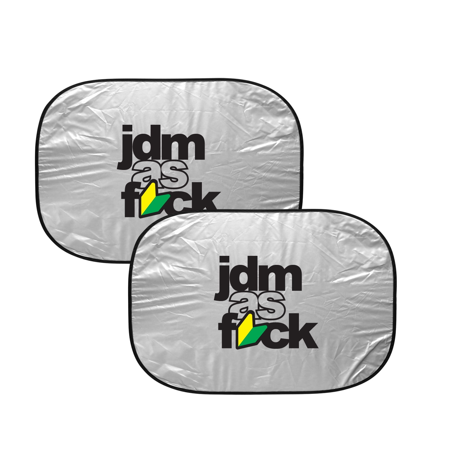 JDM as Fck Dual Panels Universal Fit Folding Windshield Sun Shade