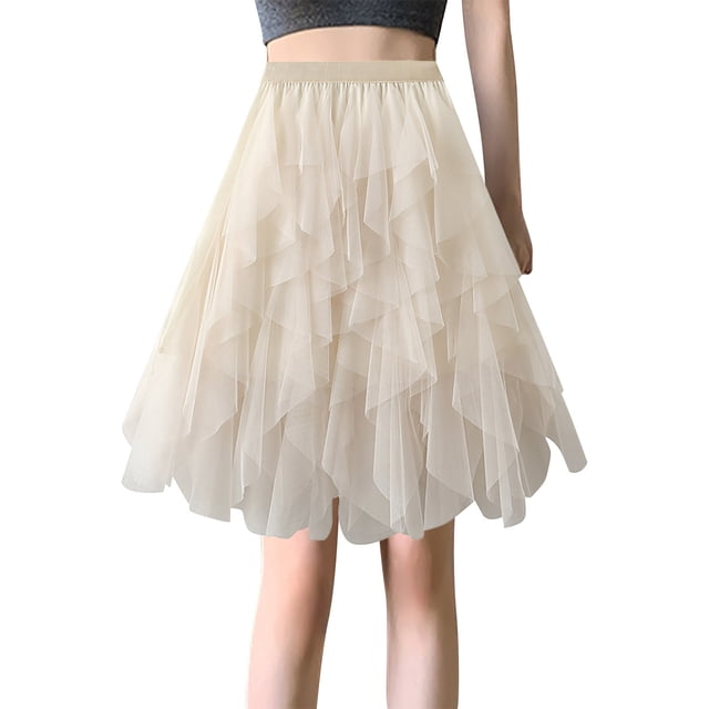 Falda tutú de tul hasta la rodilla para mujer, con capas, para fiesta de graduación, con fajín desmontable