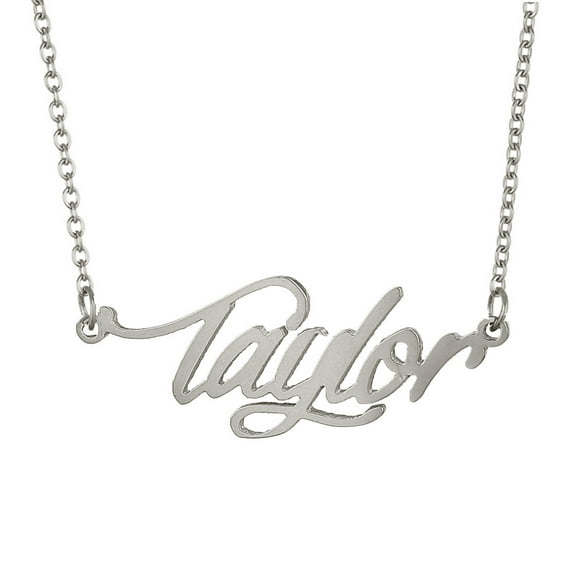 Script Taylor Name Necklace Nameplate Stainless Steel Jewelry for Women