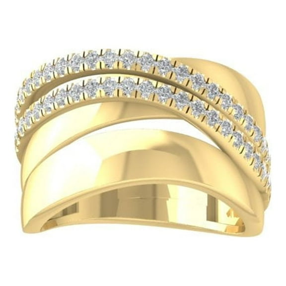 ARAIYA FINE JEWELRY 14K Yellow Gold Lab Grown Diamond Wedding Band Ring (1/2 cttw, D-F Color, VS Clarity) Size 9.5