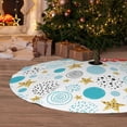 thumbnail image 6 of Sikiie Gold Stars Blue Dots Pattern 30-48 inches {designName} Print Christmas Tree Skirt Snowman Xmas Tree Skirt with Edge Christmas Decorations for Holiday Party-36", 6 of 7