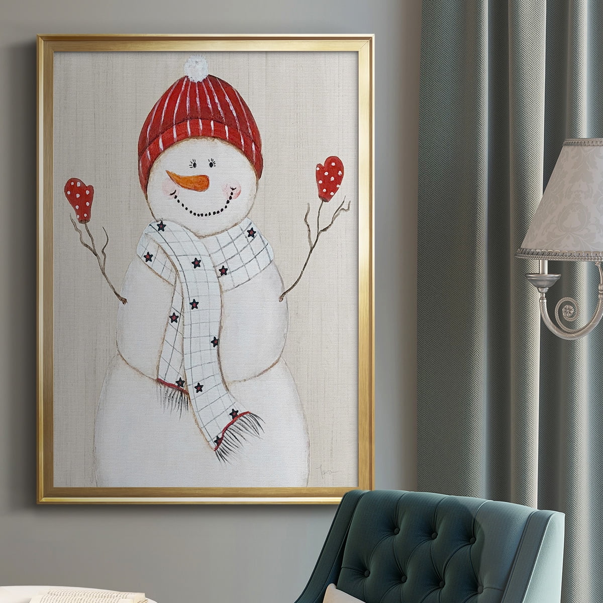 Festive Snowman III Premium Classic Framed Print - Ready to Hang