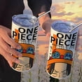 thumbnail image 3 of Botella de agua de One Piece Monkey D. Luffy Roronoa Zoro, taza de café con pajita, 420 ml, acero inoxidable, dibujos animados de anime, portátil, 3 of 5