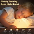 thumbnail image 2 of Snoring Bear Night Light for Kids, Rechargeable Cute Bear Silicone Lamp with Snoring Sound Effect & Timer, Dimmable Nursery Lights for Kids Room Decor, Funny Christmas Gifts for Kids Boys Girls, 2 of 8