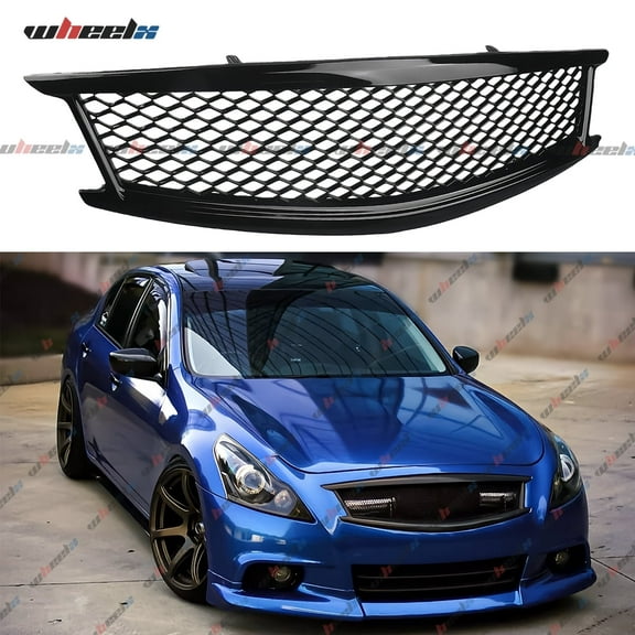 Front Grill Grille For Infiniti Skyline Sedan G37 2010-2013 G25 2011-2012 Q40 2015 Front Bumper Grille Honeycomb Glossy Black, Fits 4 Door Only (Not fit for Coupe)