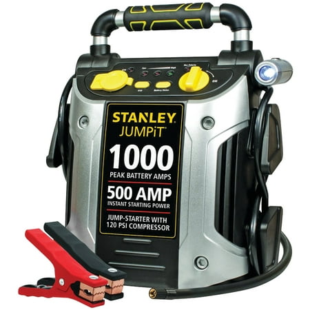 STANLEY 1000/500 Amp Jump Starter w/120 PSI Compressor (Best Portable Car Jump Starter)