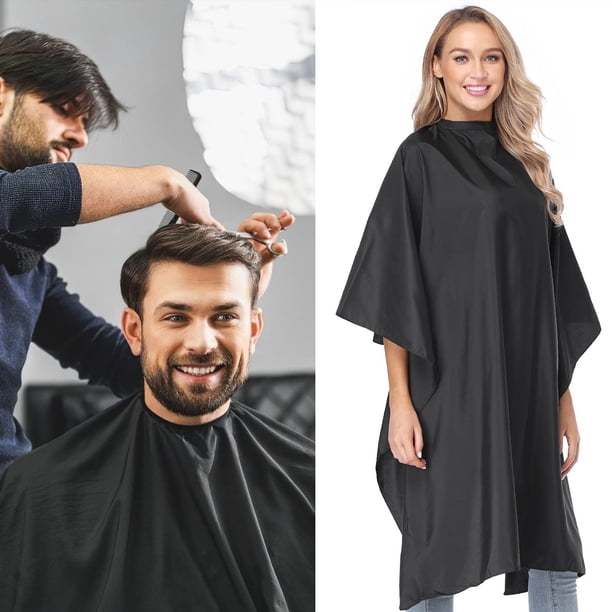 1 Size Fit All Black Barber Hair Cutting Cape Style Shampoo Cape