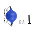 thumbnail image 2 of Saco de boxeo con forma de pelota de boxeo y bomba de cuerda de cuero sintético, saco de boxeo de doble extremo para coordinación mano-ojo y velocidad Azul, 2 of 9
