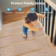 thumbnail image 3 of MOONORAH Stair Treads for Wooden Steps Indoor, Non Slip Reusable Staircase Step Soft Carpet Rugs, 15 Pack 30 X 8 Stair Runners for Kids Elders and Pets Dogs, 3 of 5