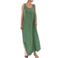 thumbnail image 1 of Pompotops Robe Mini Ample Sans Manches en Coton et Lin pour Femmes, 1 of 8