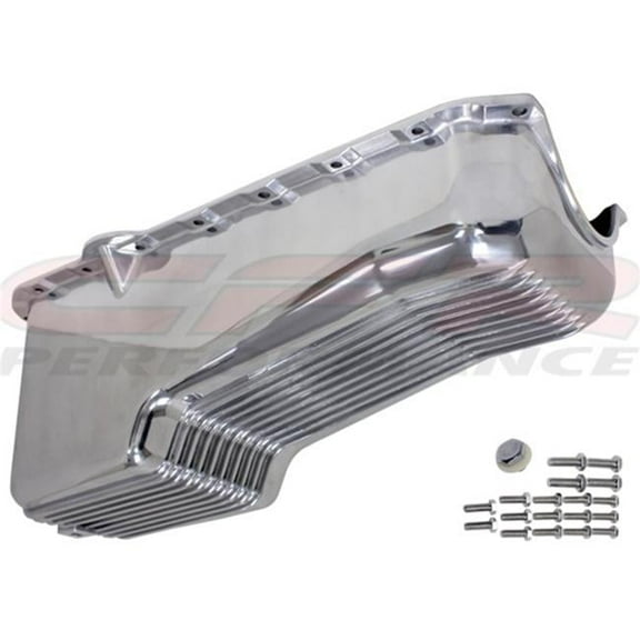 1980-85 Chevy Small Block 267-283-305-327-350 Aluminum Stock Capacity Oil Pan - Retro Finned