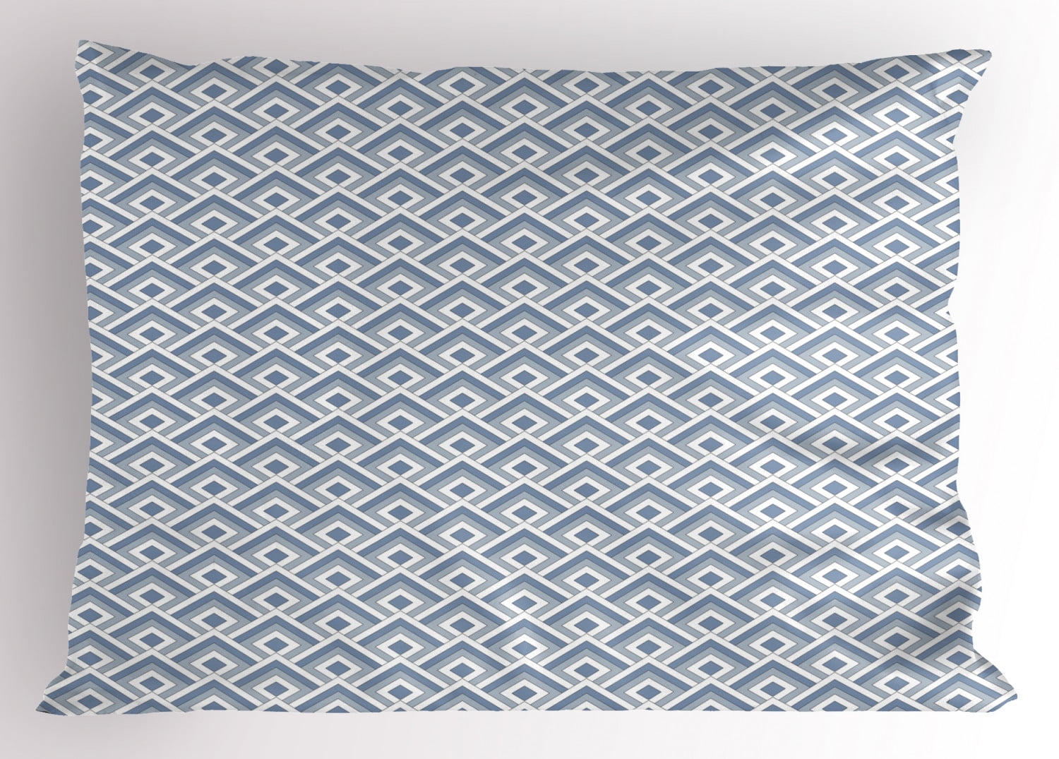 Geometric Pillow Sham Diagonal Entwined Nested Squares Pattern