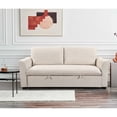 thumbnail image 3 of 78 Inch 3 in 1 Convertible Sleeper Sofa Bed, Modern Fabric Loveseat Futon Sofa Couch w/Pullout Bed, Small Love Seat Lounge Sofa w/Reclining Backrest, Furniture for Living Room, 3 of 12