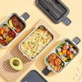 thumbnail image 6 of ZMKIAG 3000ML Large Stackable Bento Box with 3 Compartments & Utensil Set, Leakproof Microwaveable Lunch Container for Adults Office Meal Prep, Dishwasher-Safe Dividers, 6 of 9