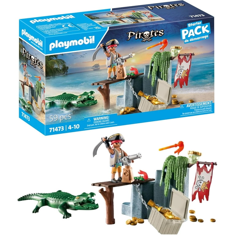 PLAYMOBIL Starter Pack 71473 Pirate with Alligator from 4 Years