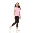 thumbnail image 7 of Pink Angel Girls 2-Pack Ribbed Graphic Tops. Rhinestone Tees, Soft Stretch Everyday Short Sleeve Shirts for Kids Girls, 7 of 7