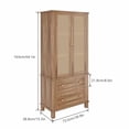 thumbnail image 2 of High Freestanding Tall Kitchen Pantry, Kitchen Pantry Storage Cabinet with Rattan Doors, Adjustable Shelf and 2 Drawers, Freestanding Cupboard for Living Room, Kitchen, Walnut, 2 of 9