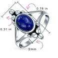 thumbnail image 4 of Bling Jewelry Womens  Bali Silver Gemstone Ring Lapis Lazuli Split Shank Band, 4 of 5