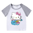 thumbnail image 5 of Ropa para niños de Hello Kitty, pantalones cortos de manga corta con dibujos animados para niñas, conjuntos deportivos informales, Camiseta de algodón para bebé + Pantalones, traje de dos piezas, 5 of 5