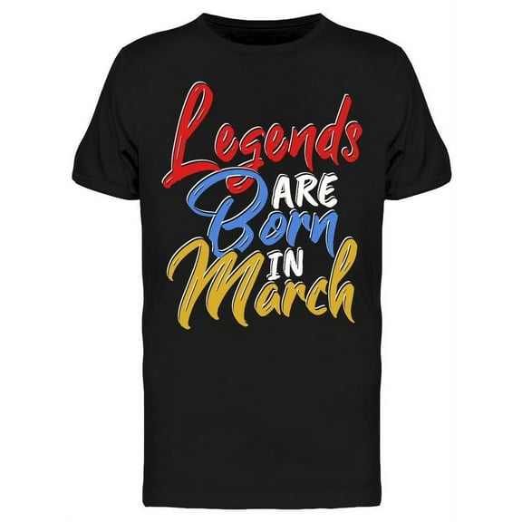Smartprints Mens Graphic Tee - The Legends Born In March - Regular Fit 100% Cotton