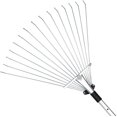 thumbnail image 2 of HEJULIK Adjustable Garden Leaf Rake - 24 to 63 Inch Telescopic Metal Rake, Expandable Folding Leaves Rake for Lawn Yard, Flowers Beds and Roof, 2 of 6
