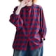 thumbnail image 1 of Camisa Vintage para mujer, estampado a cuadros, cuello alto, manga larga, manga murciélago, blusa in Abanopi Rojo, 1 of 7