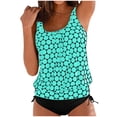 thumbnail image 1 of MKLEKYY Bikini Mujer Traje De Baño Women High Waisted Bikini Sexy Push Up Two Piece Swimsuits Vintage Swimsuit Two Piece Retro Ruched High Waist Print Bikini Set 2359, 1 of 5