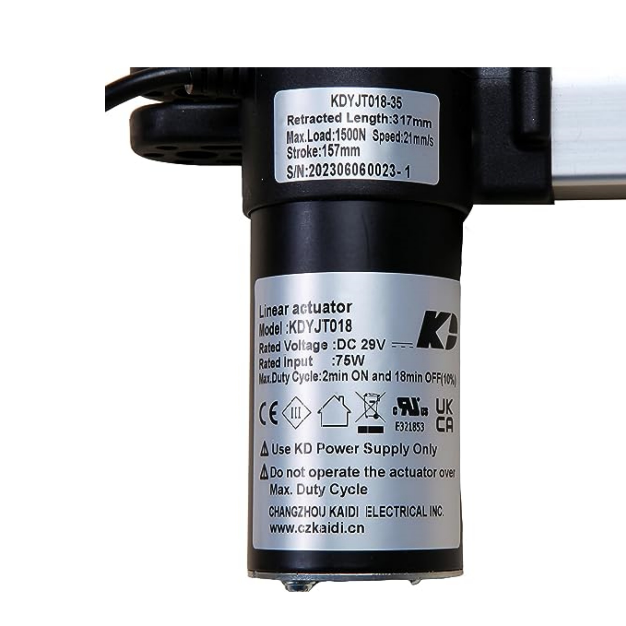 Power Recliner Couch Lift Chairs Kaidi Linear Actuator Model KDYJT018-35 Kit Motor Replacement