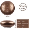 thumbnail image 3 of Lomuty Steel Tongue Drum 11 Notes 12 inches with Bag, Music Book, Mallets and Bracket(Brown), 3 of 7