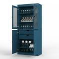 thumbnail image 2 of Palace Imports 100% Solid Wood 32" Pantry Cabinet with Solid, Frosted Glass Doors, 2-Drawers and Adjustable Shelves, Teal Blue, 2 of 5