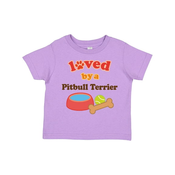 Inktastic Pitbull Terrier Loved by a (Dog Breed) Boys or Girls Toddler T-Shirt