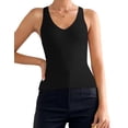 thumbnail image 4 of Fantaslook V Neck Tank Tops for Women Sleeveless Summer Tops Ribbed Casual Slim Shirts Basic Knit Tees, 4 of 7